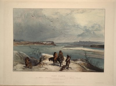 Fort Clack aan de Missouri, februari 1834 door Karl Bodmer